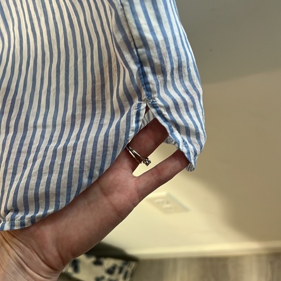 J Crew Striped Nautical Floral Embroidered 3/4
Sleeve Tunic Blouse Top Dress - Picture 8 of 11